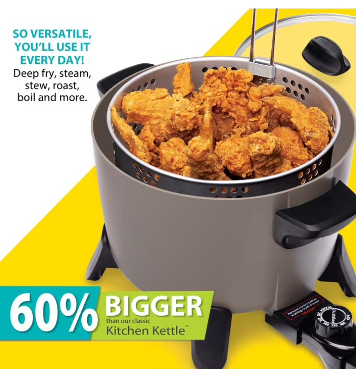 Presto Big Kettle Ceramic Deep Fryer/Multi-Cooker