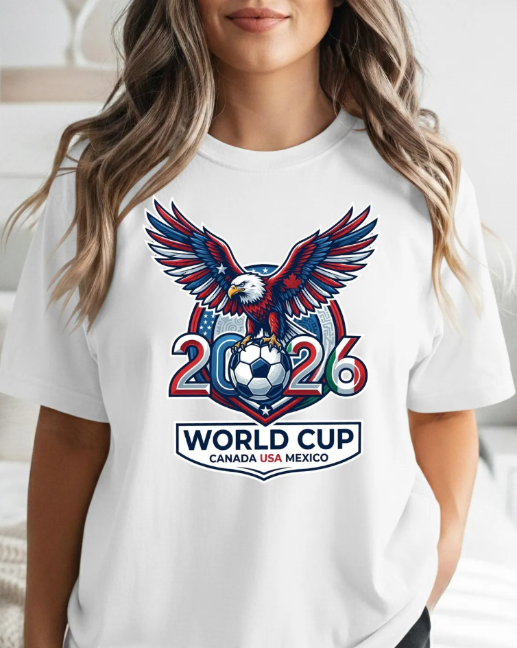 2026 World Cup Eagle Soccer Ball T-Shirt | Canada USA Mexico Tournament