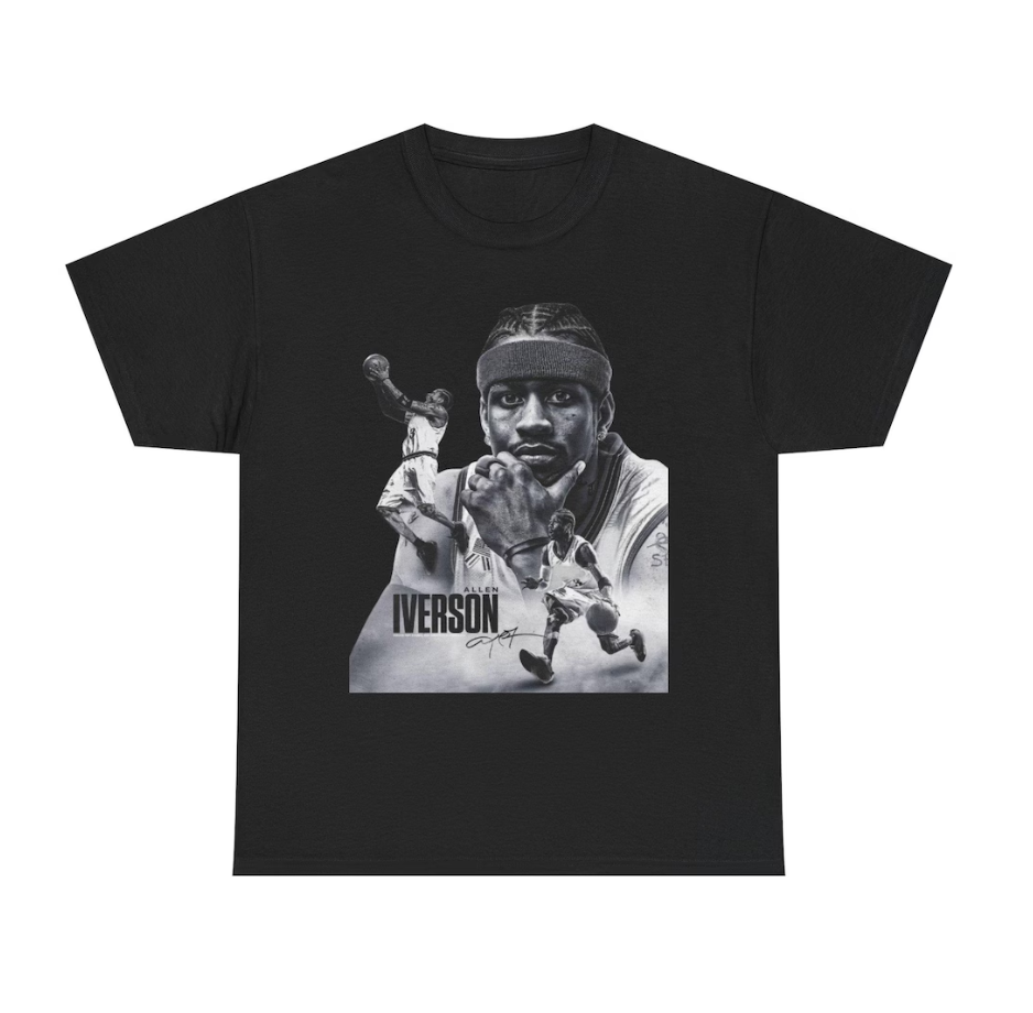 Allen Iverson Philadelphia T Shirt The Answer Graphic Tee Autograph Retro Jersey Tribute Vintage