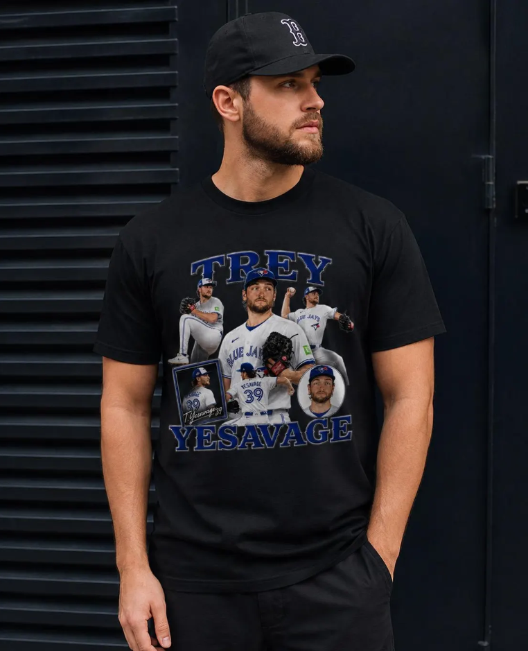 Trey Yesavage T-Shirt Baseball Player Collage Tee, blue jays merch MLB