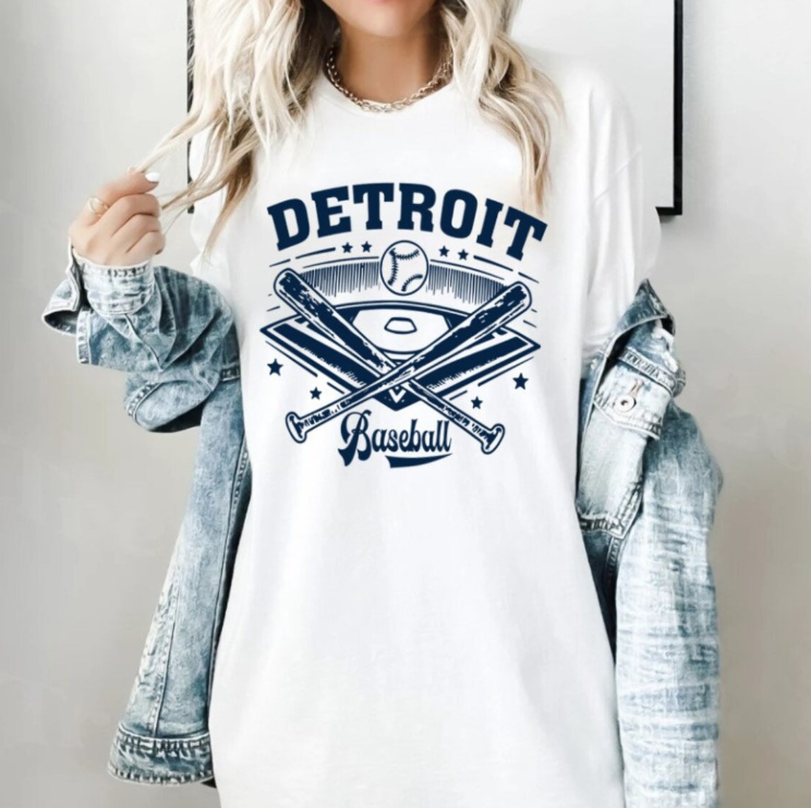 Detroit Baseball Comfort Color Vintage Style Unisex Tshirt, Detroit Baseball Gameday Retro 90s Shirt, Detroit Sports Classic Tee, For Fans