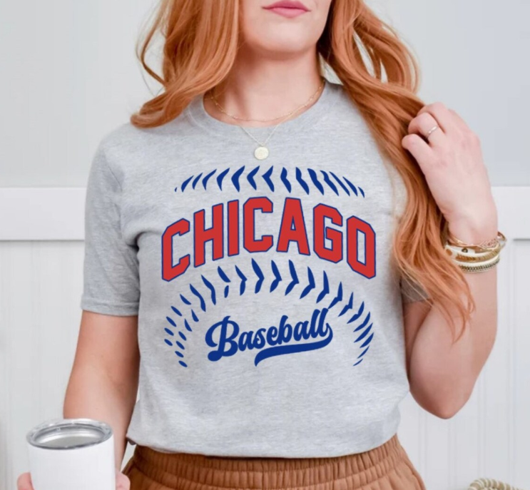 Chicago Baseball Comfort Color Vintage Minimalist Style Tshirt, Chicago Baseball Gameday Retro 90s Shirt, Chicago Sports Ctity Tee, For Her