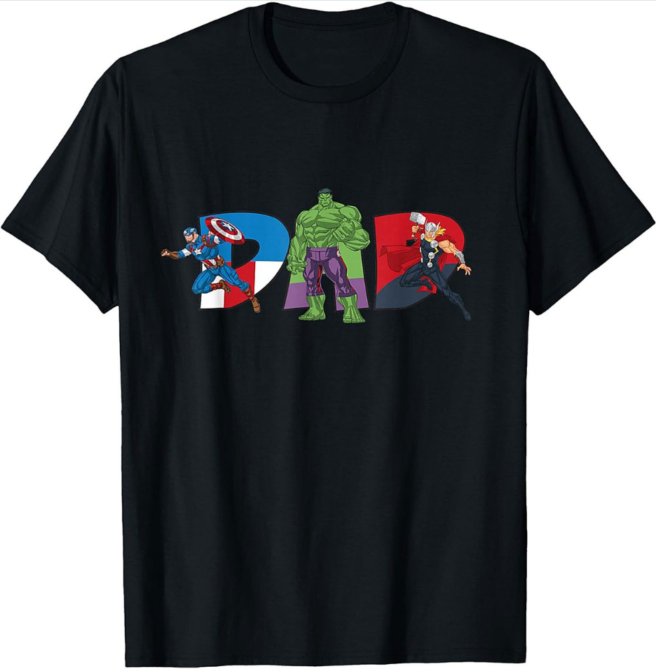 Superhero Dad Graphic Tee Funny Father's Day Gift Shirt