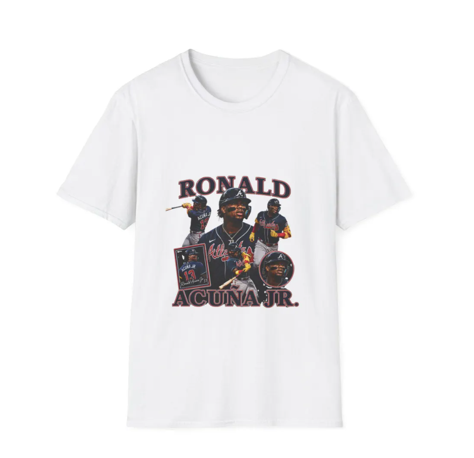 Ronald Acuña Jr Baseball Player T-Shirt MLB Outfielder Jersey Tribute