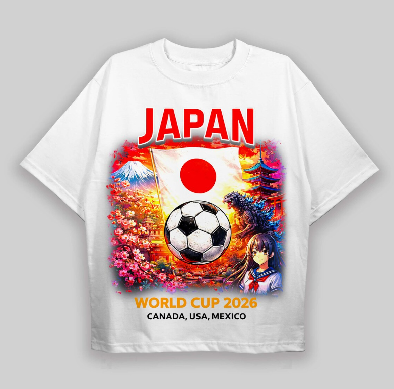 Japan World Cup 2026 Shirt Anime Soccer Fan Tee Japan Football Shirt Sakura Mount Fuji Graphic Game Day Outfit Unisex Gift