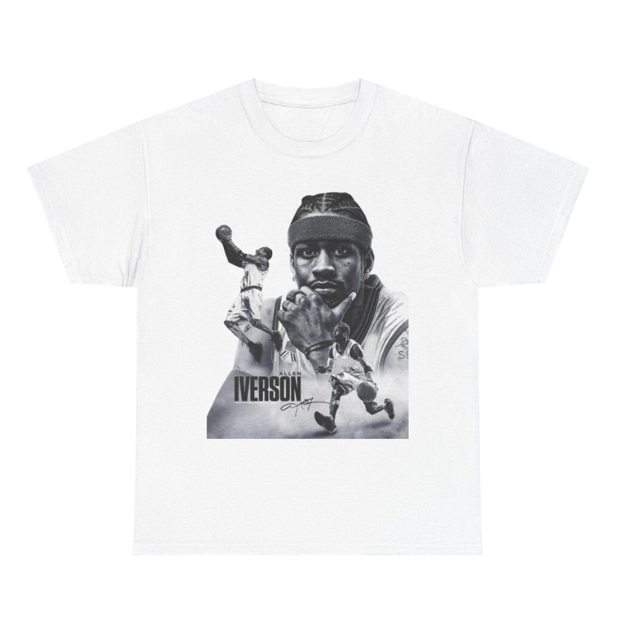 Allen Iverson Philadelphia T Shirt The Answer Graphic Tee Autograph Retro Jersey Tribute Vintage