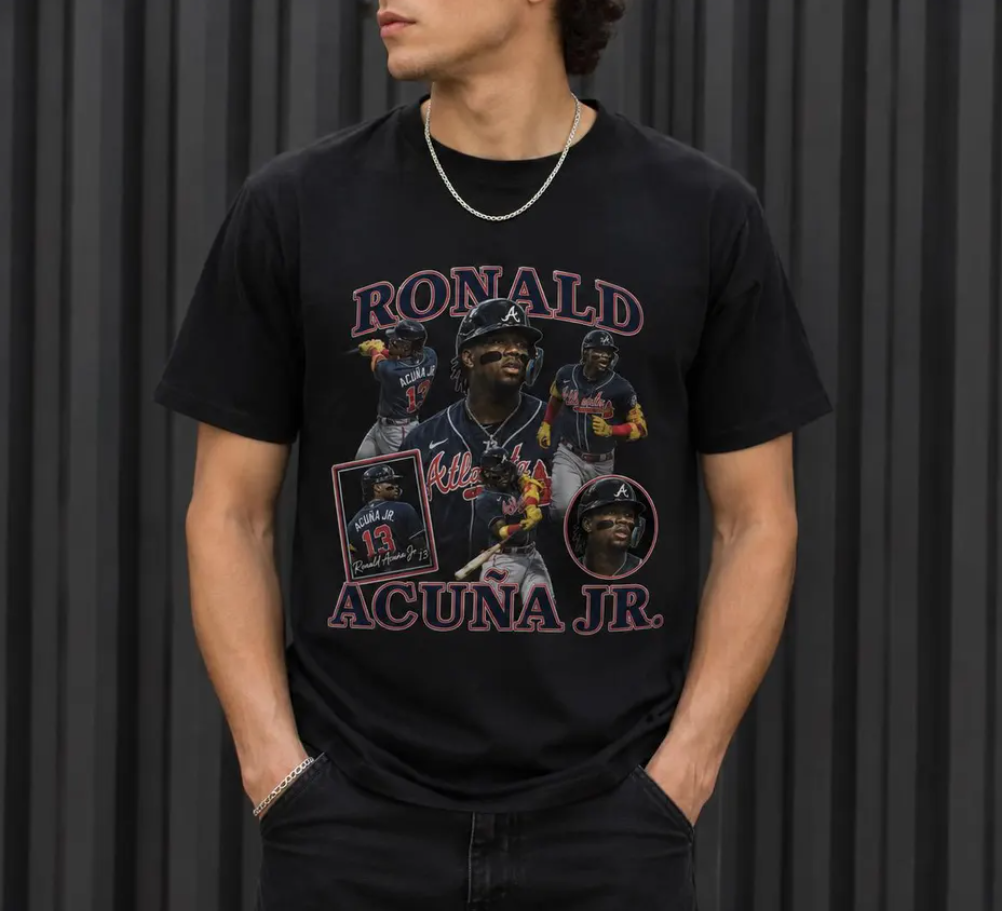 Ronald Acuña Jr Baseball Player T-Shirt MLB Outfielder Jersey Tribute