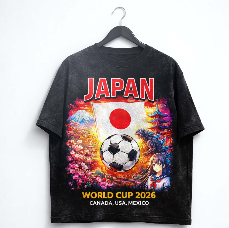 Japan World Cup 2026 Shirt Anime Soccer Fan Tee Japan Football Shirt Sakura Mount Fuji Graphic Game Day Outfit Unisex Gift