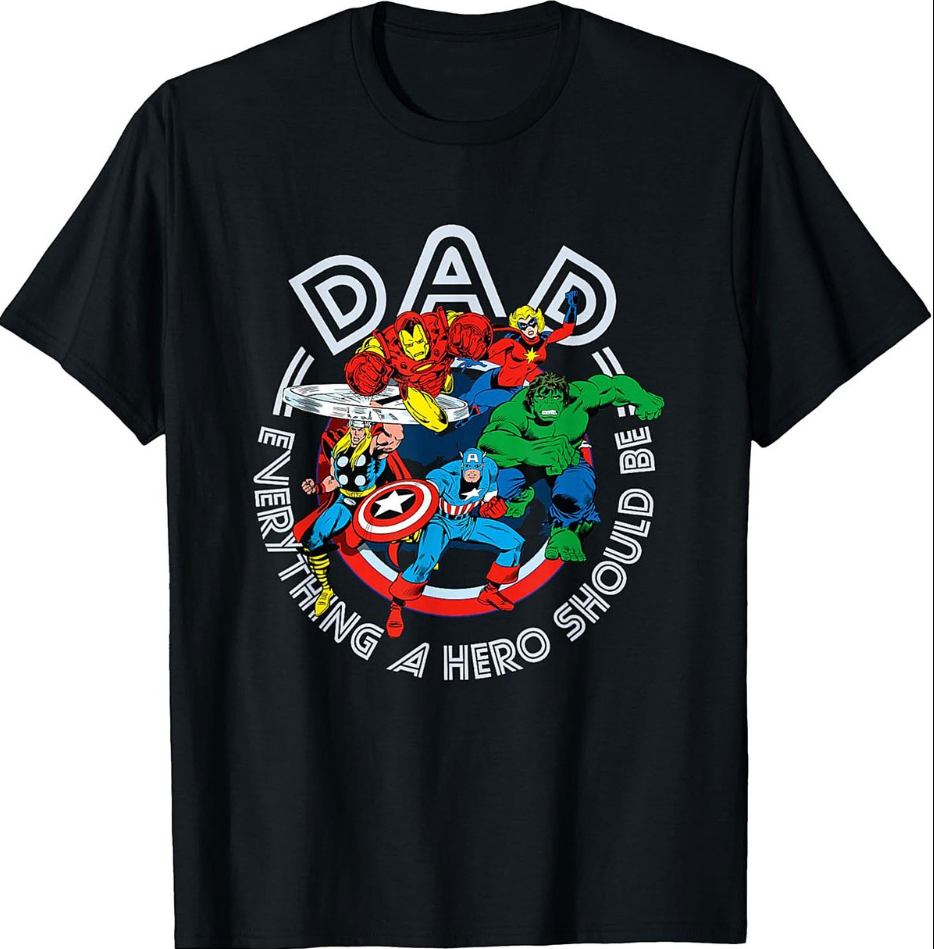 Superhero Dad Graphic Tee Marvel Hero Shirt Gift Idea
