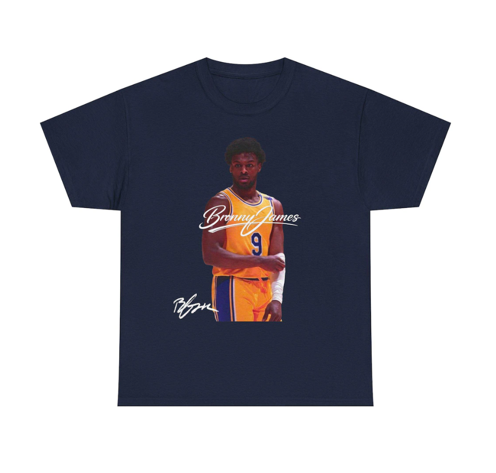 Bronny James Los Angeles T Shirt Basketball Graphic Tee