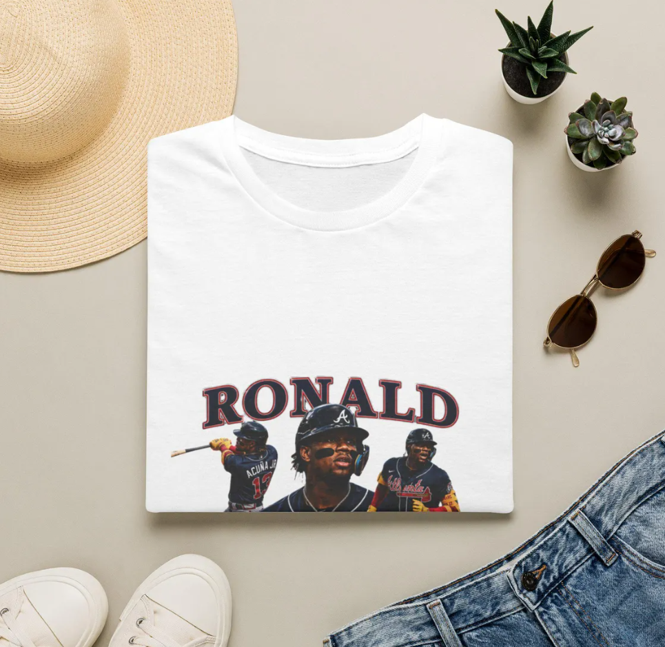 Ronald Acuña Jr Baseball Player T-Shirt MLB Outfielder Jersey Tribute