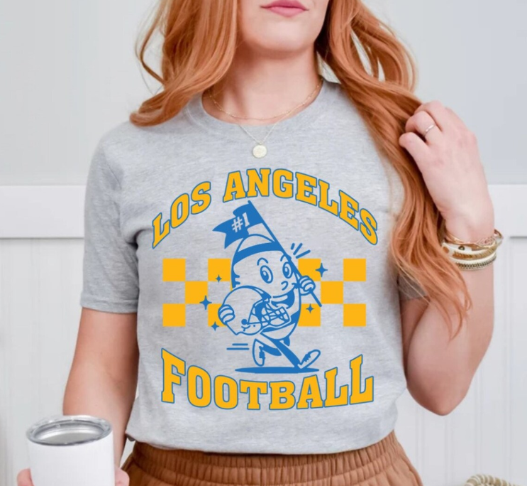 Los Angeles C Football Cute Ball Mascot Comfort Color Tshirt, Go Los Angeles Football Team Vintage Shirt, Gameday Shirt, Sports Tee, For Her