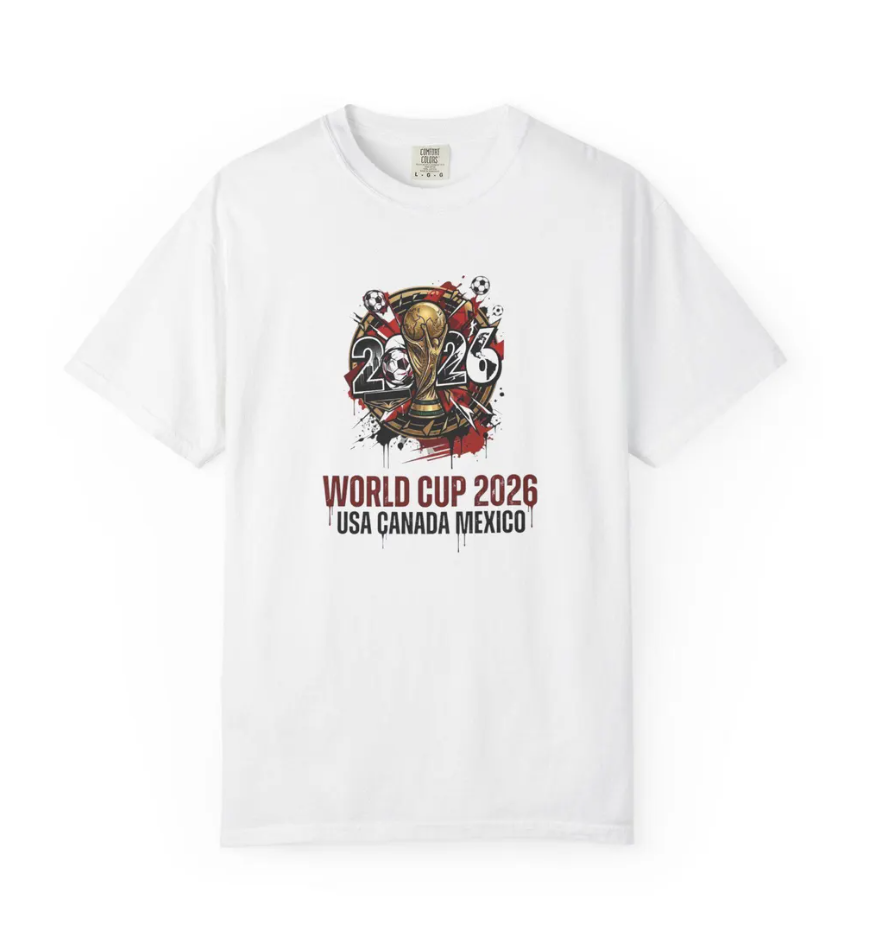World Cup 2026 Trophy Illustration T-Shirt | USA Canada Mexico