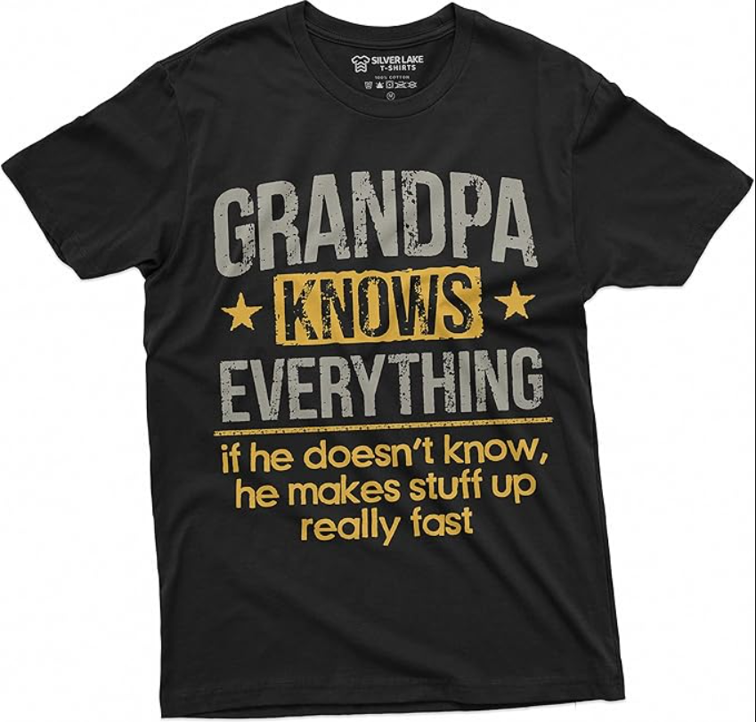 Men's Grandpa Knows Everything Funny Tee Shirt Father's Day Birthday Gift for Papa Tee