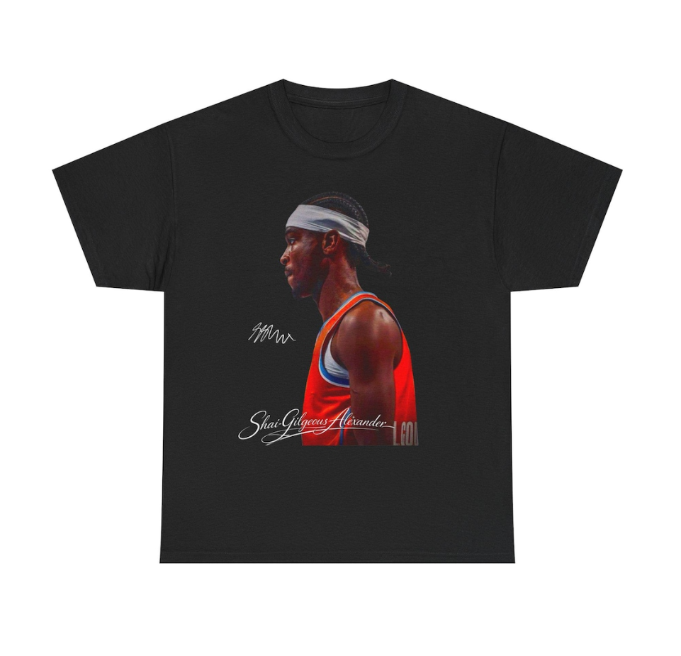 Shai Gilgeous Alexander OKC T Shirt Autograph Player Graphic Tee