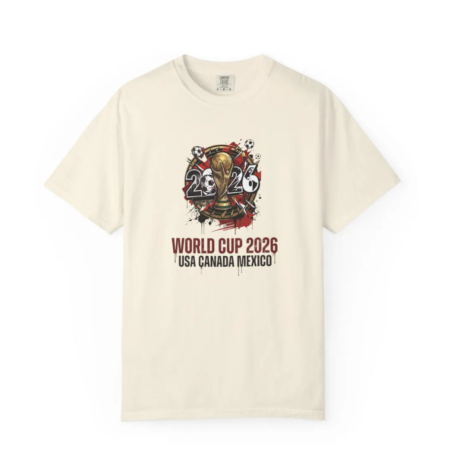 World Cup 2026 Trophy Illustration T-Shirt | USA Canada Mexico