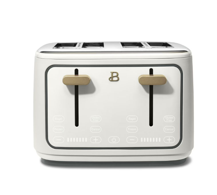 Beautiful 4-Slice Toaster with Touch-Activated Display, White Icing by Drew Barrymore