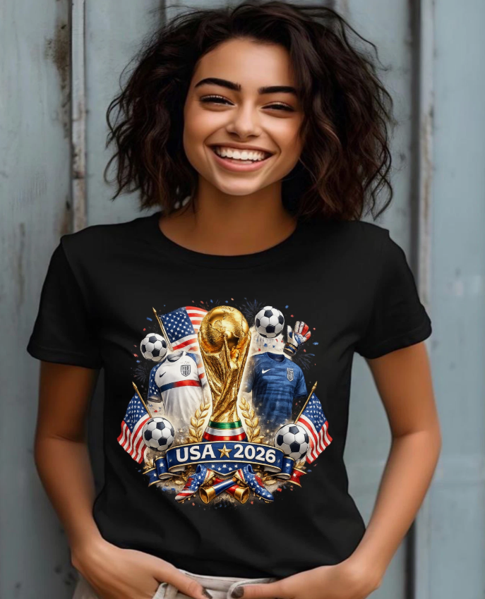 USA Soccer Shirt 2026 World Cup Fan Tee American Flag Football supporters USA