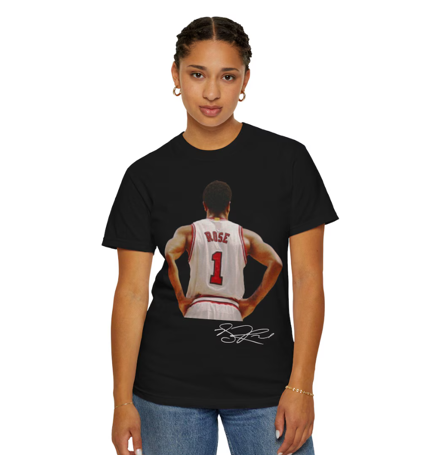 Derrick Rose Chicago T Shirt Autograph Edition Basketball LEGEND