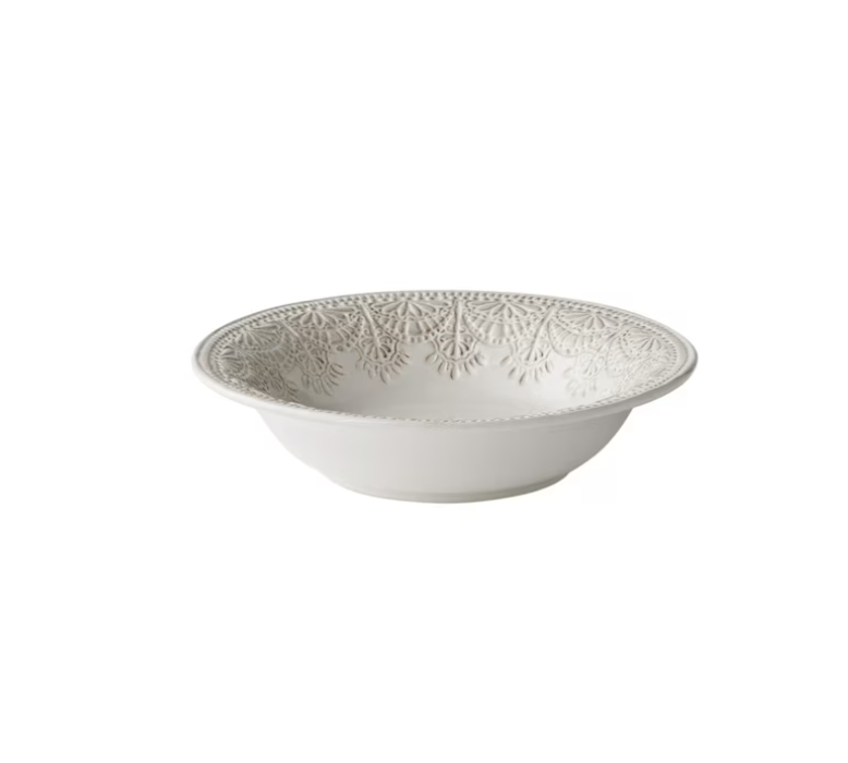 The Pioneer Woman Vintage Lace 12-Piece Ceramic Dinnerware Set, Linen