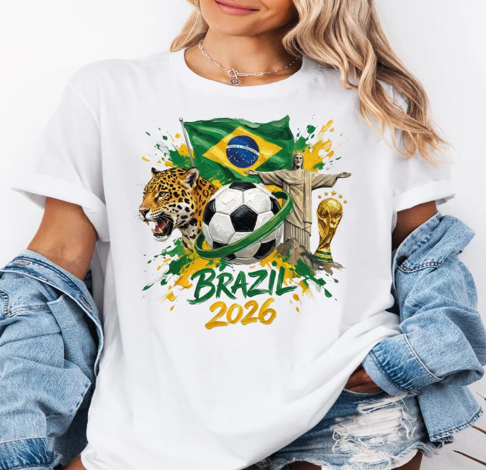 Brazil 2026 World Cup Shirt Soccer T Shirt Brazil Football Jersey Brazilian Fan Tee Futbol Graphic Shirt Trending Gift For Men Women