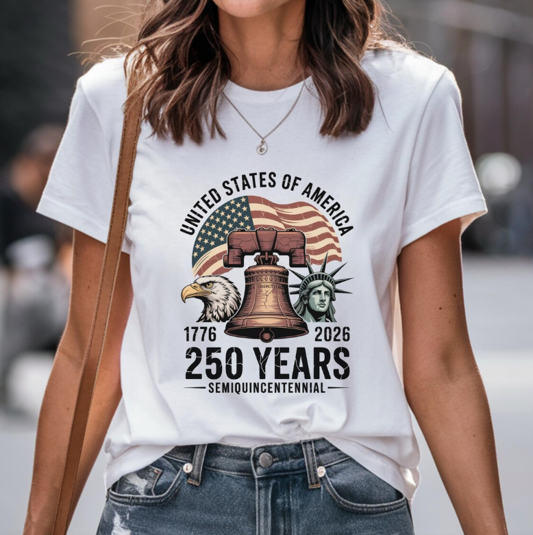 America 250 Semiquincentennial Shirt: Patriotic USA Anniversary