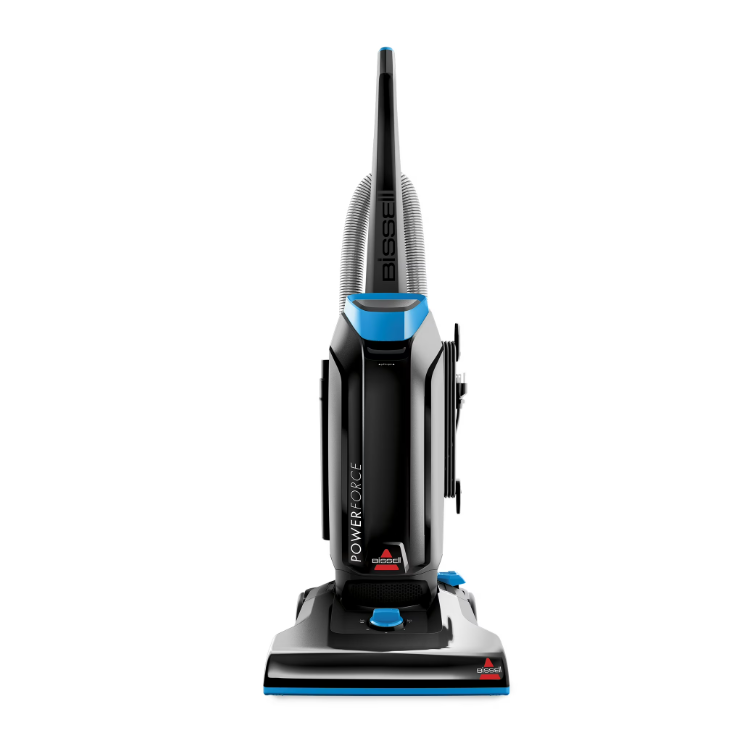 BISSELL PowerForce Bagged, Upright Vacuum, Powerful Suction, Allergen Filtration Bags, Flexible Reach, 1739, Black & Blue