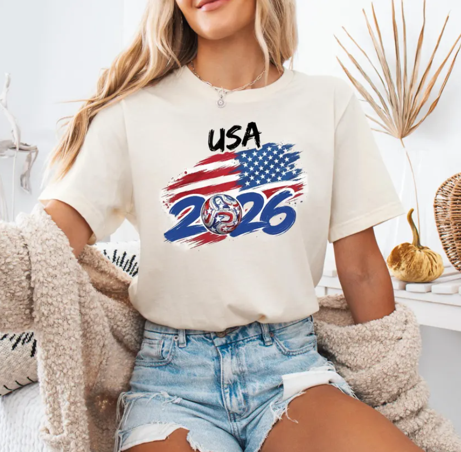 USA 2026 World Soccer Shirt, US Flag Soccer Art Tee, Global Soccer 2026 Shirt, USA Canada Mexico Tee , Football Fan Gift,