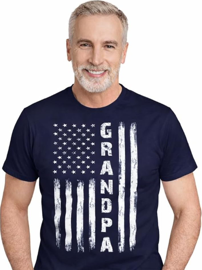 Grandpa Papa T Shirt for Men for Grandpa from Grandkids – Funny Patriotic USA Flag Shirt