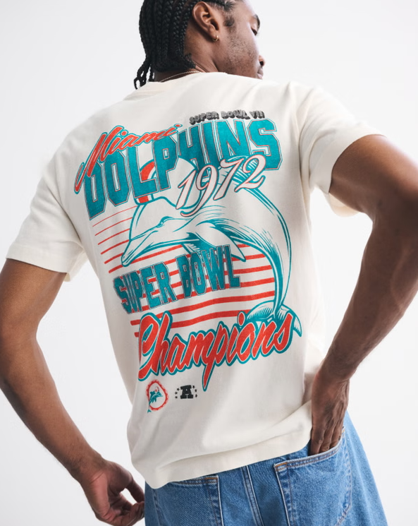 Miami Dolphins Graphic Tee - Vintage NFL Fan Shirt