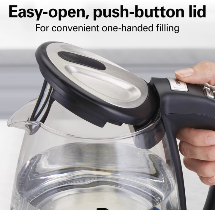 Hamilton Beach Temperature-Control Electric Glass Kettle, Tea & Water Kettle, 1.7L with Auto Shutoff and Ultra-Fast Heating