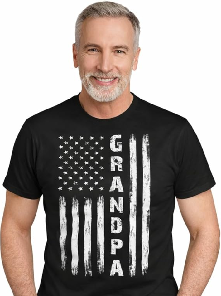 Grandpa Papa T Shirt for Men for Grandpa from Grandkids – Funny Patriotic USA Flag Shirt