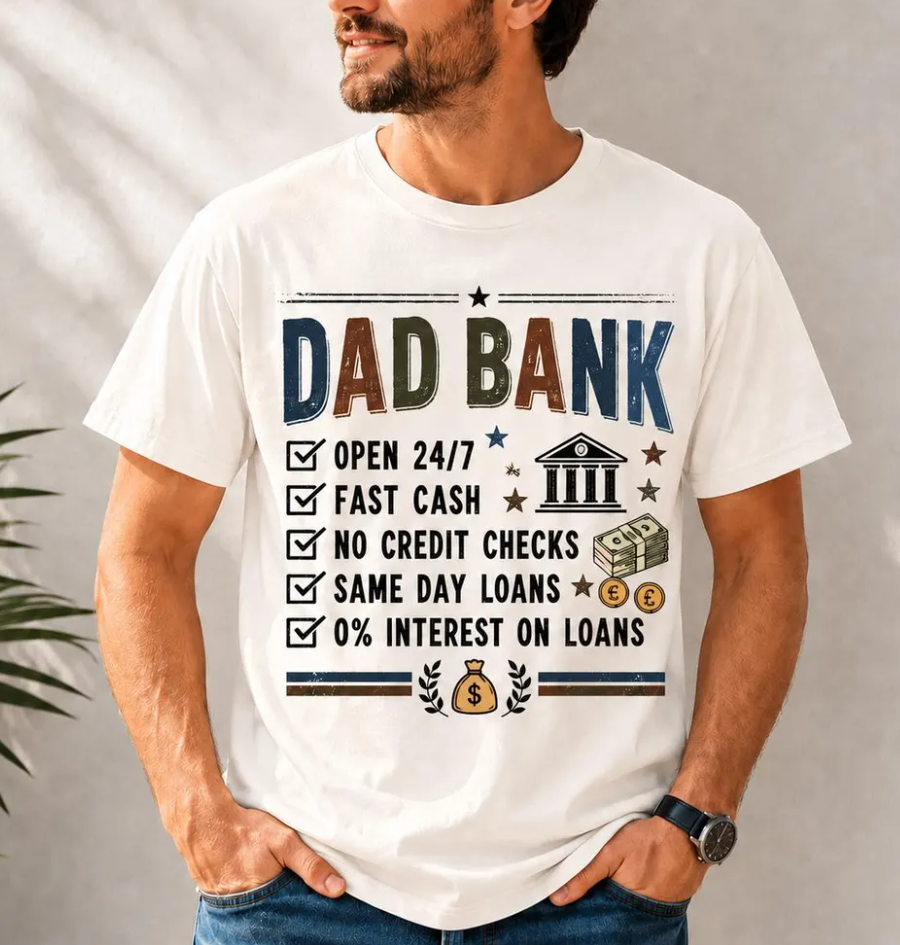 Funny Dad Shirt Dad Bank Shirt, Fathers Day Shirt, Dad Gift Funny, Dad Joke Shirt, Gift For Dad From Kids, New Dad Shirt Dad Life