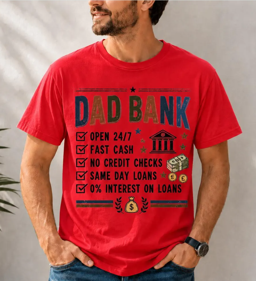 Funny Dad Shirt Dad Bank Shirt, Fathers Day Shirt, Dad Gift Funny, Dad Joke Shirt, Gift For Dad From Kids, New Dad Shirt Dad Life