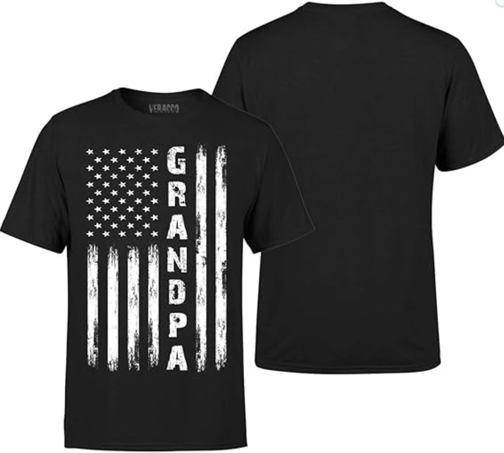 Grandpa Papa T Shirt for Men for Grandpa from Grandkids – Funny Patriotic USA Flag Shirt