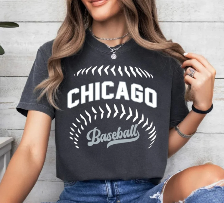 Chicago Baseball Minimalist Style Comfort Color Vintage Unisex Tshirt, Chicago Baseball Gameday Retro 90s Shirt, Chicago Sports Shirt