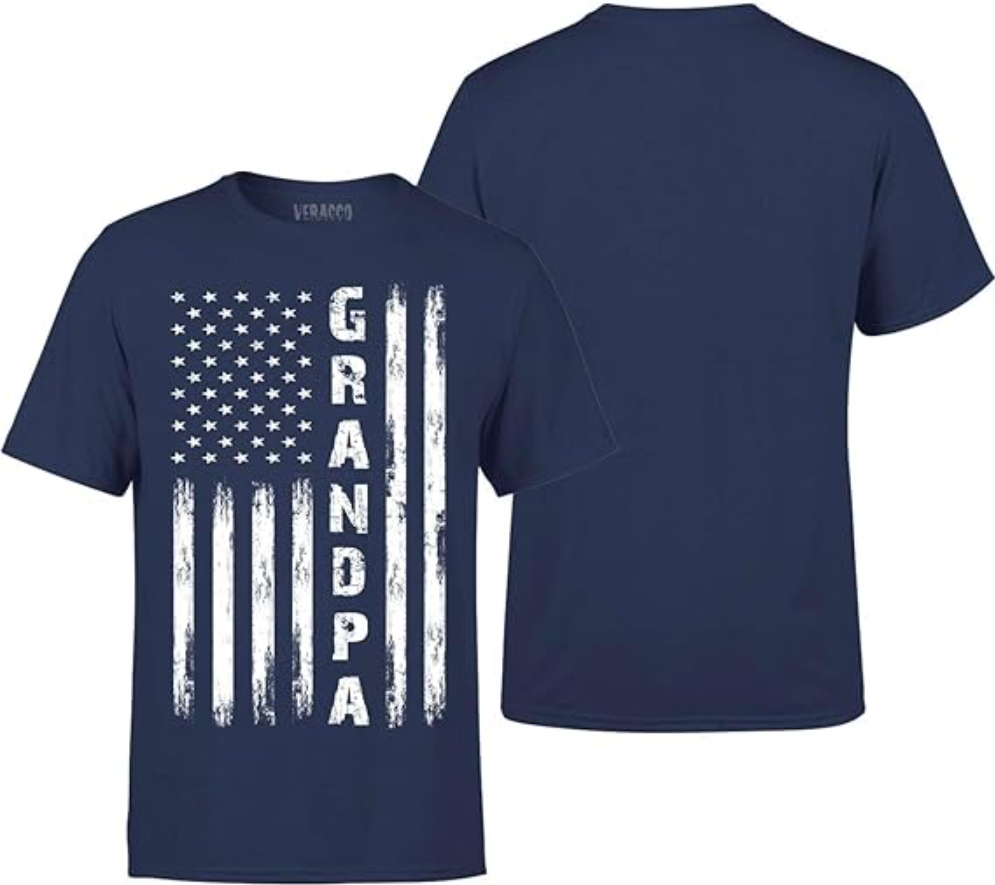 Grandpa Papa T Shirt for Men for Grandpa from Grandkids – Funny Patriotic USA Flag Shirt