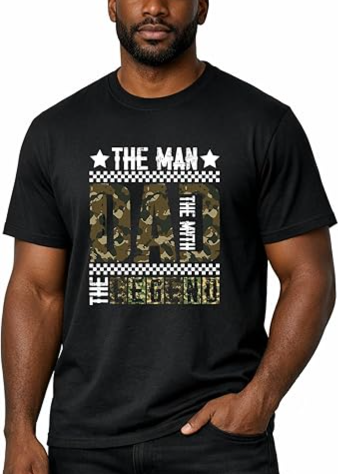 Mens Father's Day Shirt, Happy Father Day Top Dad Tee, Soft Combed Cotton Spandex