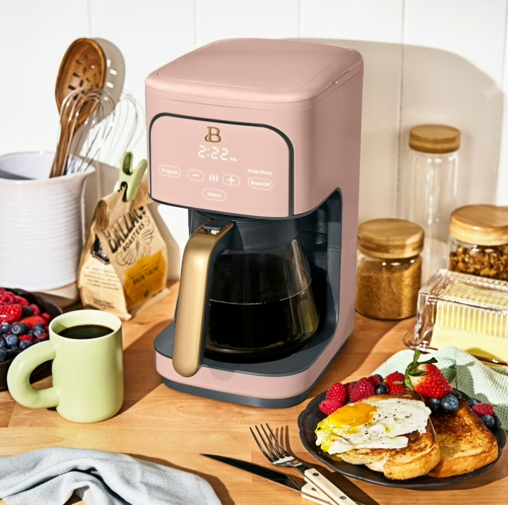 Beautiful 12 cup Programmable Coffee Maker, Rose by Drew Barrymore
