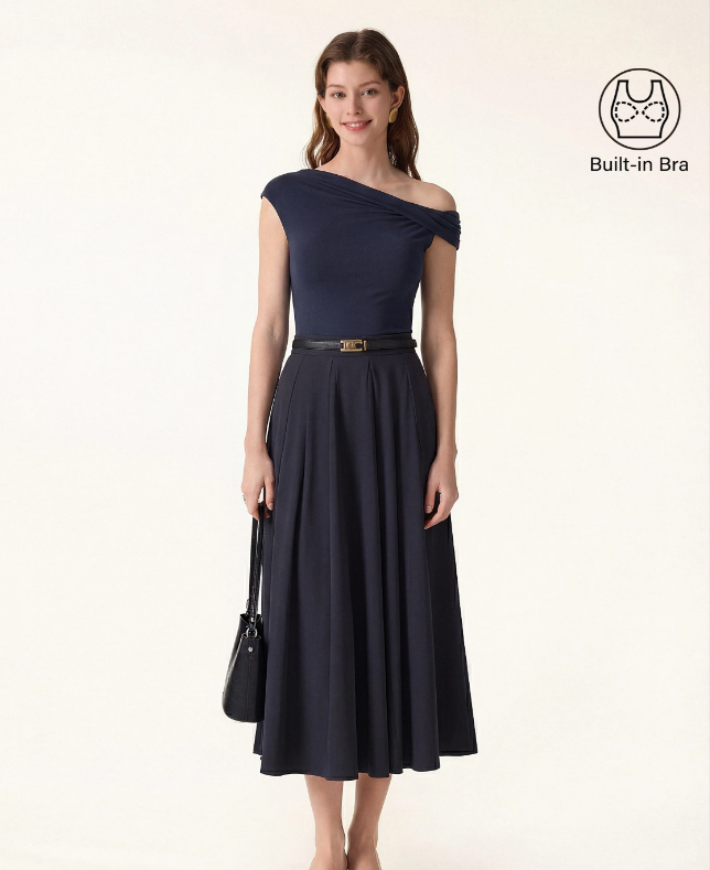 2Pcs Set Multi-wear Bra Top & Volume Skirt with Pockets