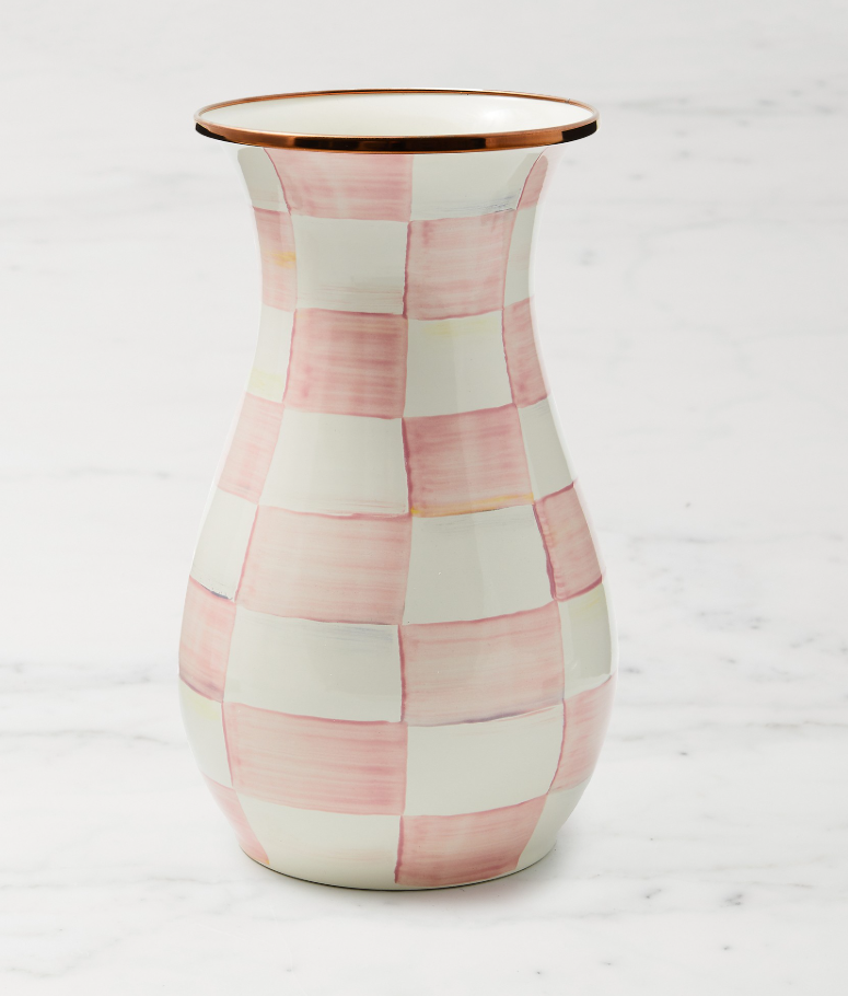 MacKenzie-Childs Rosy Check Tall Vase