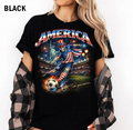 World Cup 2026 Shirt, USA Canada Mexico Soccer T-Shirt, Gothic Skull America Football Tee, Dark Aesthetic Streetwear, Unisex Football Gift