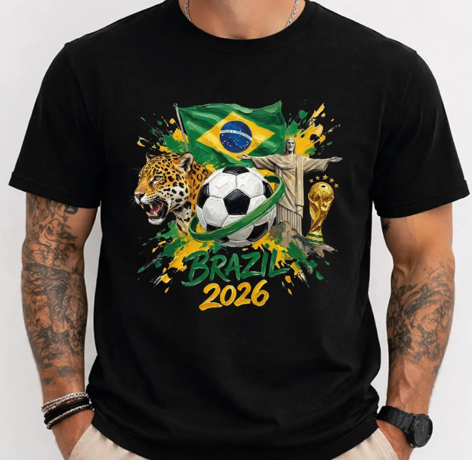 Brazil 2026 World Cup Shirt Soccer T Shirt Brazil Football Jersey Brazilian Fan Tee Futbol Graphic Shirt Trending Gift For Men Women