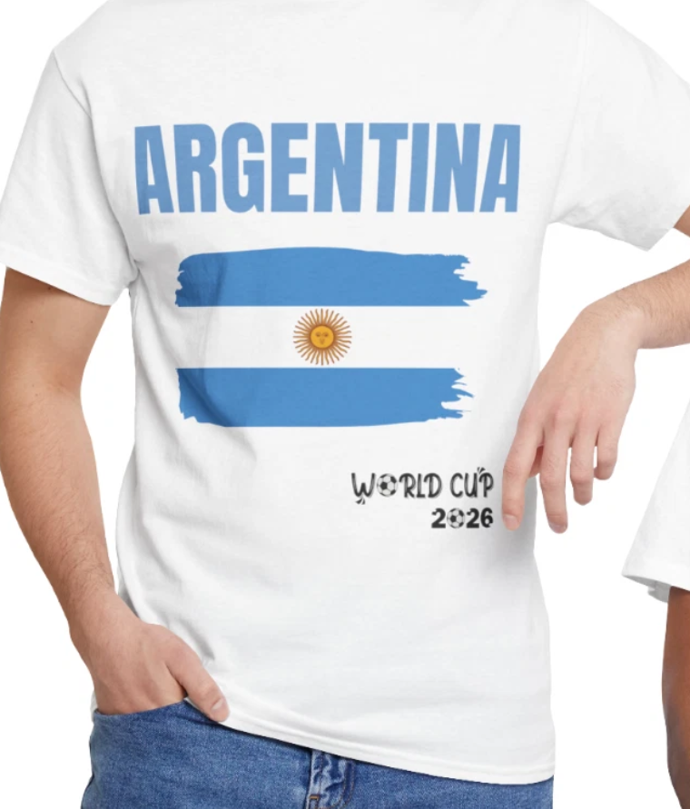 Argentina World Cup 2026 Soccer T‑Shirt Argentine Football Supporter Tee Unisex