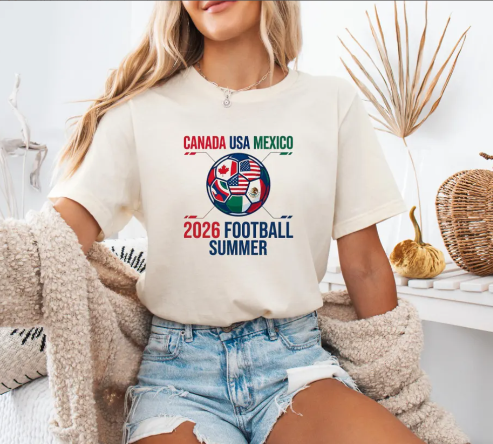 2026 Football Summer Shirt, Canada Mexico USA Tee , Global Soccer 2026, Football Fan Gift, International Football Tee, Sport Fan Tee