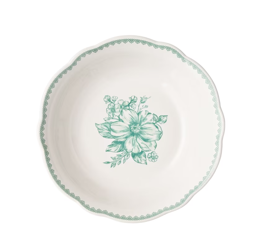 The Pioneer Woman Agatha 12-Piece Stoneware Dinnerware Set, Green