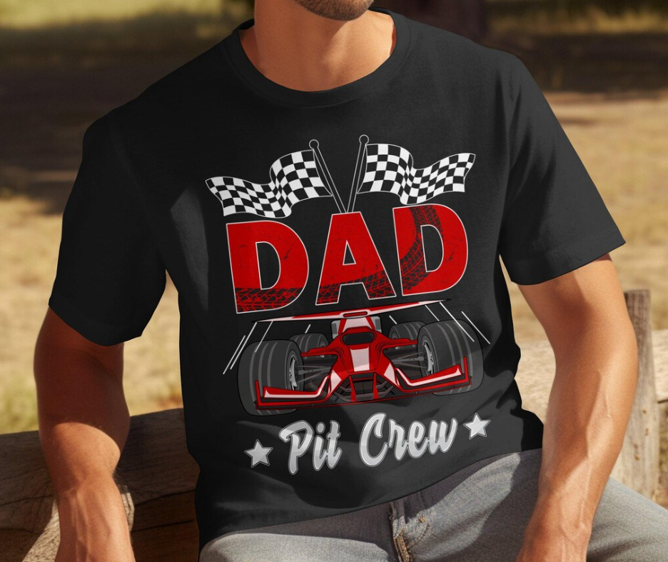 Pit Crew Dad T-Shirt | Funny Father’s Day Racing Graphic Tee for Men