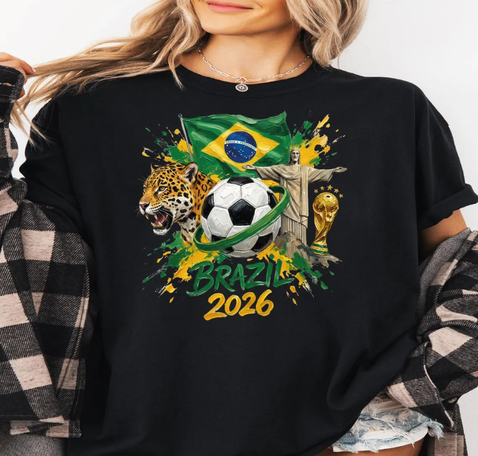 Brazil 2026 World Cup Shirt Soccer T Shirt Brazil Football Jersey Brazilian Fan Tee Futbol Graphic Shirt Trending Gift For Men Women