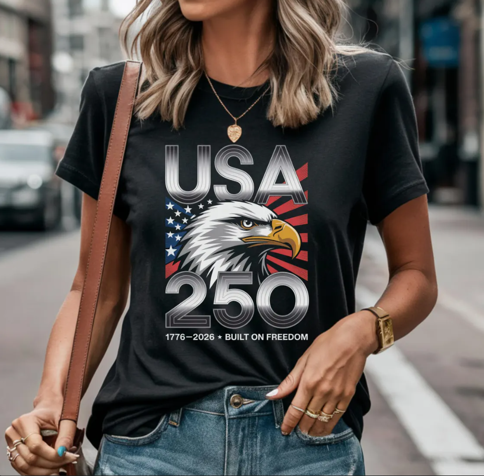 USA 250 Shirt: Patriotic Eagle, American Semiquincentennial Tee