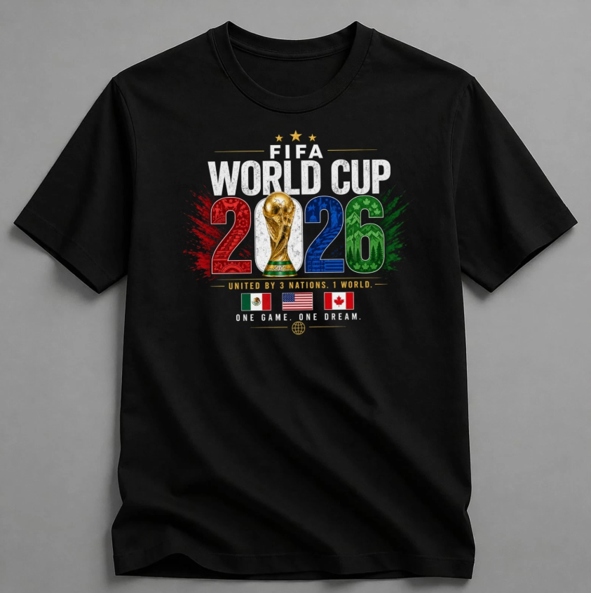 Fifa World Cup 2026 T-Shirt Soccer Graphic Tee USA Football Fan